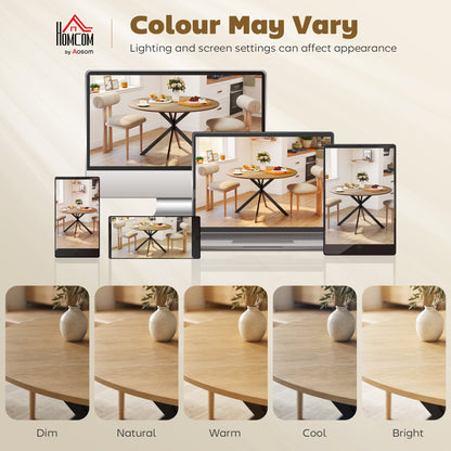 Dining Table for 4, 120 cm Industrial Kitchen Table with Wood Effect Tabletop and Steel Legs, Oak