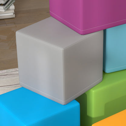 12 PCs Soft Play Blocks, Soft Foam Toy, Building and Stacking Blocks for Kids, Grey