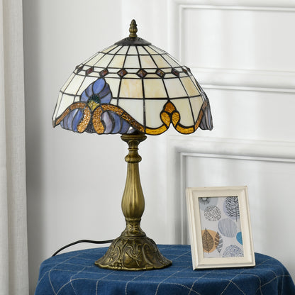 Tiffany Stained Glass Table Lamp, Handmade Antique Bedside Lamp, Decorative Night Light for Bedroom, Living room, Home