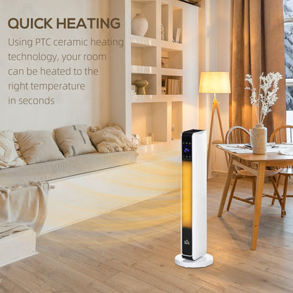 1100W/2200W Space Heater with 65° Oscillation, Electric Heater with 2 Heat and Fan, 8-Hour Timer