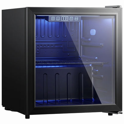 50L Drinks Fridge, 48 Can Under Counter Freestanding Beer Fridge with LED Light