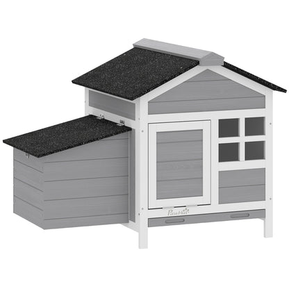 Wooden Chicken Coop with Pull-Out Tray Nesting Box for 1-2 Chickens
