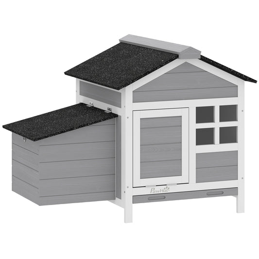 Wooden Chicken Coop with Pull-Out Tray Nesting Box for 1-2 Chickens