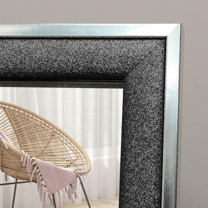 Glitter Frame Full-Length Mirror - Black