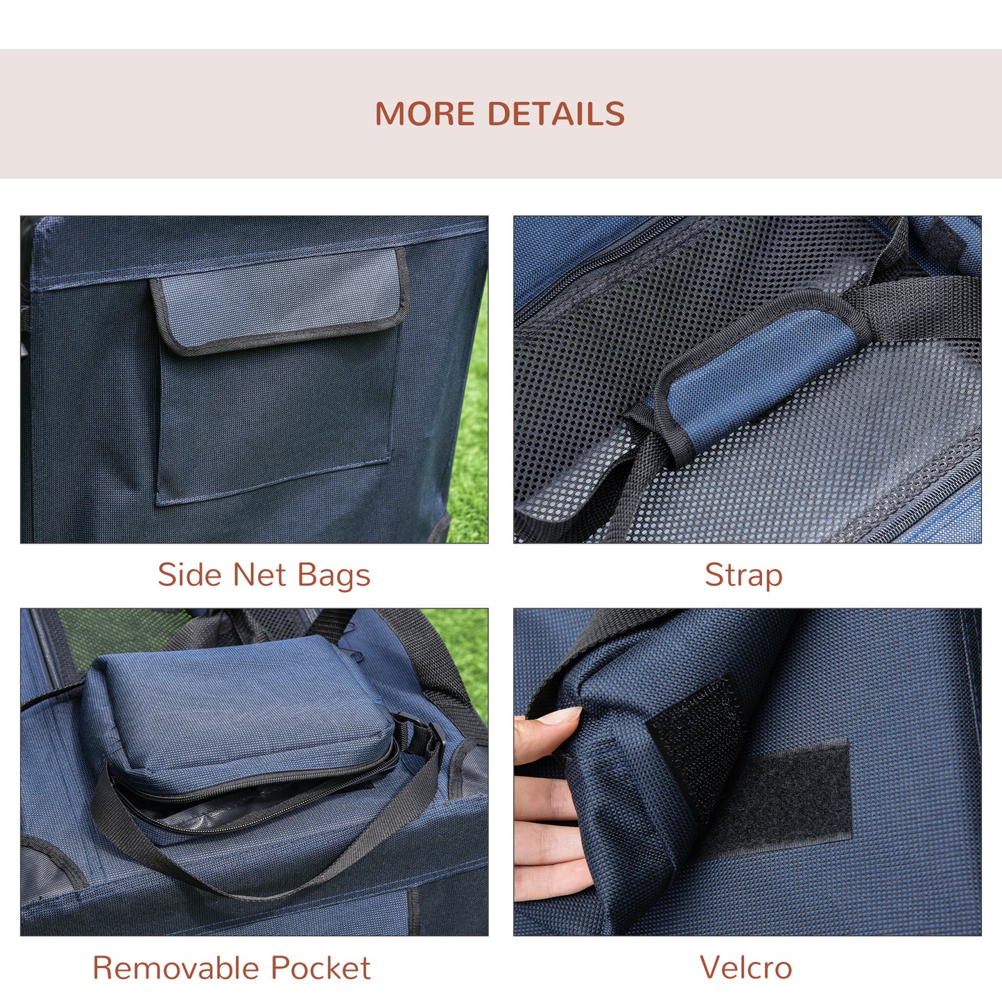 Foldable Pet Carrier for Small and Miniature Dogs, Portable Cat Carrier Soft Side Pet Travel Crate with Removable Mat