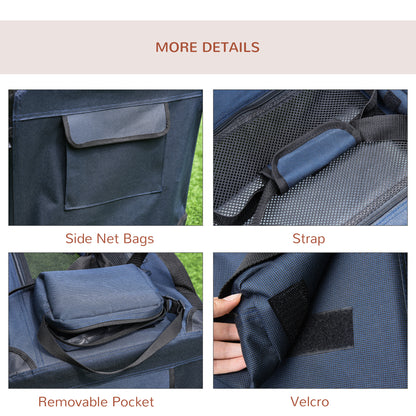 Foldable Pet Carrier for Small and Miniature Dogs, Portable Cat Carrier Soft Side Pet Travel Crate with Removable Mat