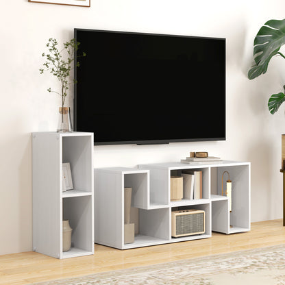 Three-Block Modular TV Stand - White Wood-Effect