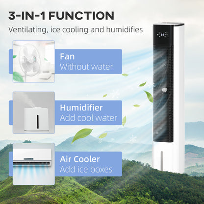 Portable Air Cooler, 6L Tank Humidifier Evaporative Ice Cooling Fan Water Conditioner Unit with 3 Modes, 3 Speed, Remote
