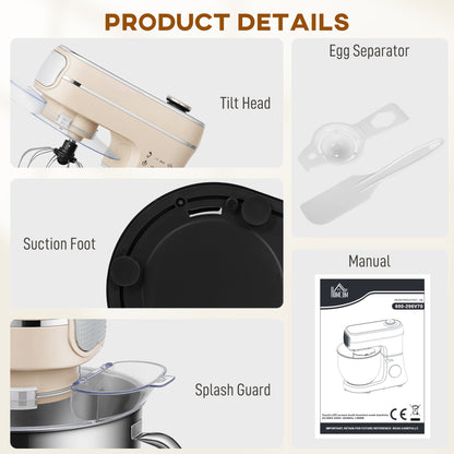 Stand Mixer, 6L 1400W Tilt-Head Food Mixer with 11 Speeds, Pulse & Fermentation Function, LED Display, Cream