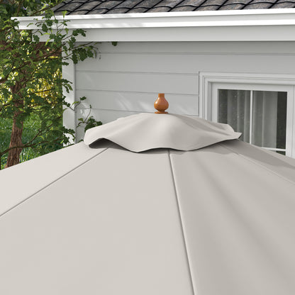 3.3m Elegant Wooden Parasol - Grey