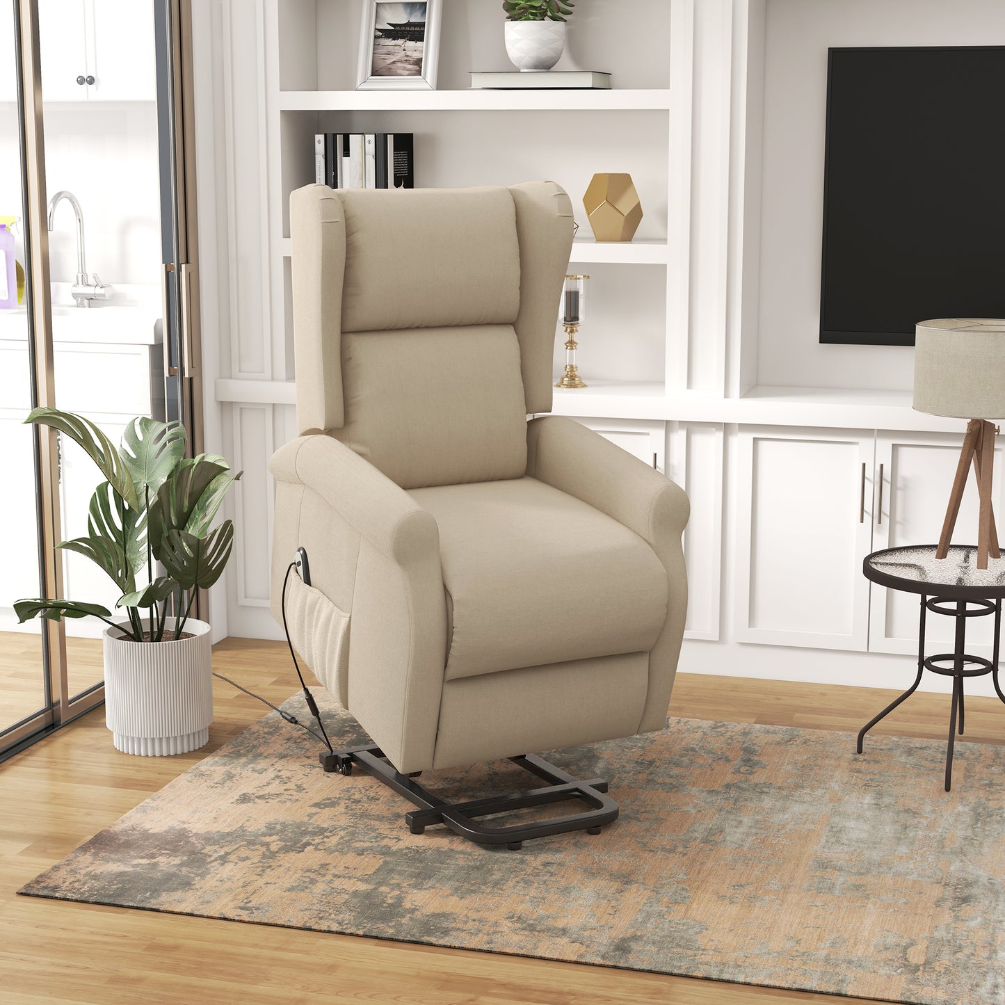 Power Lift Recliner Armchair, Electric Lift Chair for Elderly, Fabric Riser and Reclining Chair with Remote Control