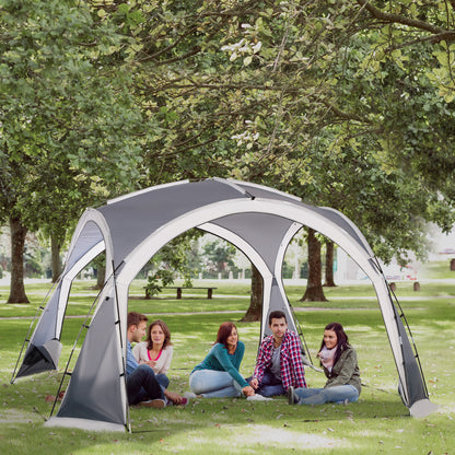 Dome Tent for 6-8 Person, Camping Tent with 4 Zipped Mesh Doors, Removable Oxford Cloth, Lamp Hook, Portable Carry Bag
