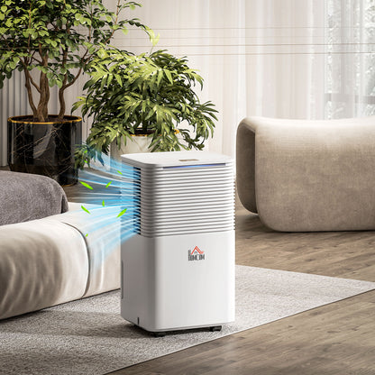 10L/Day Dehumidifier with 2L Water Tank, Laundry Drying, Automatic Humidity Sensor