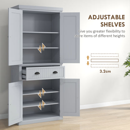 Multi-Storage Mid-Century Kitchen Cabinet - Grey