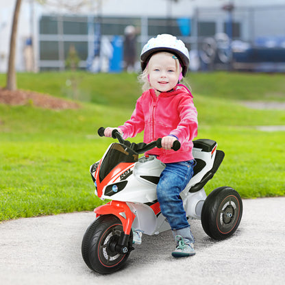 Kids Ride-On Police Bike 3-Wheel Vehicle w/ Music Lights Seat Handlebars Toddler NO POWER Child Learning Fun Development 18-3