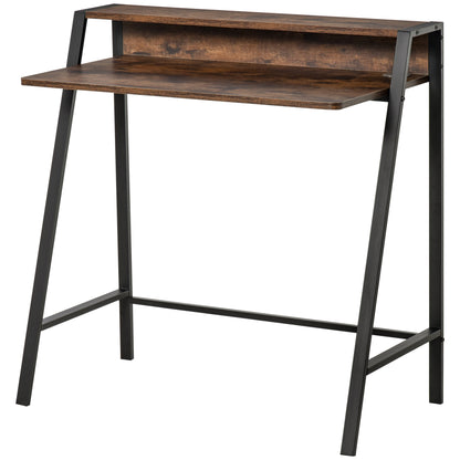 Writing Desk Computer Table Home Office PC Laptop Workstation Storage Shelf 84L x 45W cm Rustic Brown