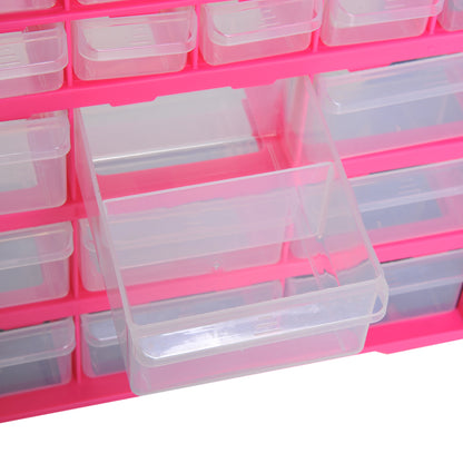 39 Drawers Parts Organiser Wall Mount Tools Storage Cabinet Small Nuts Bolts Garage Clear