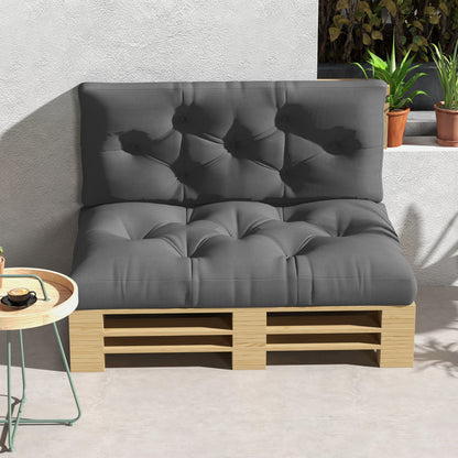 Seat and Back Padded Pallet Cushion Set - Dark Grey