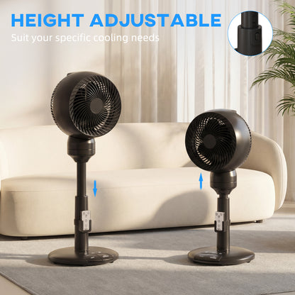 Air Circulator Fan Pedestal Cooling Fan with 3 Speed 3 Mode and Remote Control, 9 Inch, Black