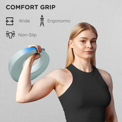 6kg Kettlebell, Kettle Bell with Wide Handle for Home Gym, Weight Lifting, Strength Training, Light Grey