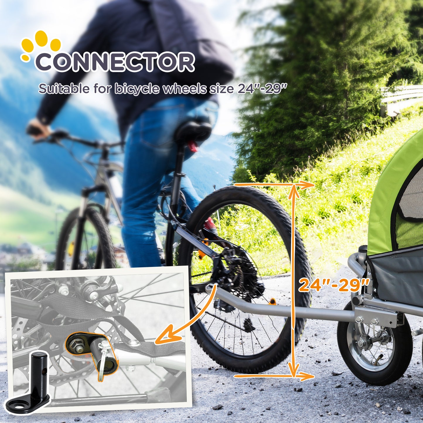 Dog Bike Trailer Pet Stroller Cart Carrier for Bicycle 360° Rotatable