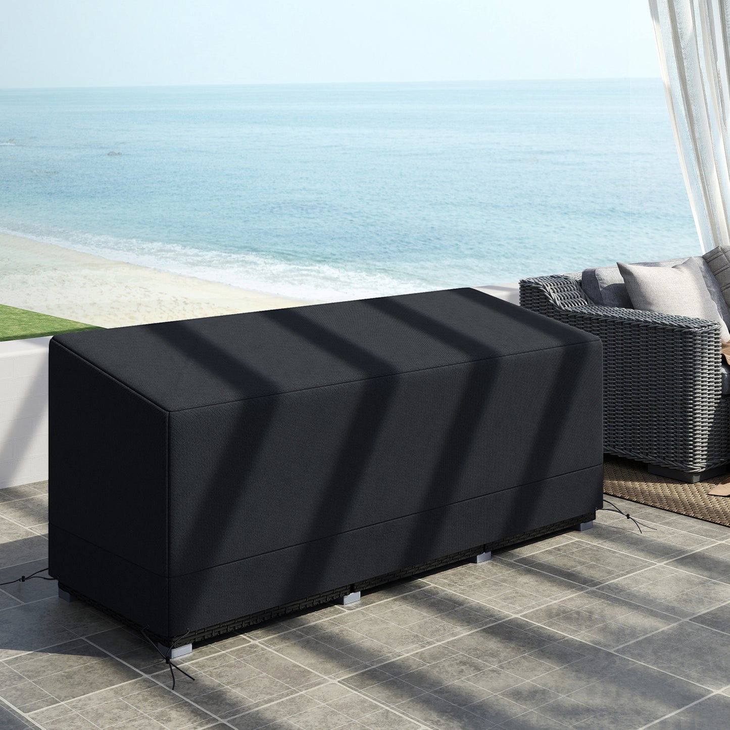 Rectangular Patio Garden Furniture Cover Waterproof for 3 Seater Sofa Bistro Set