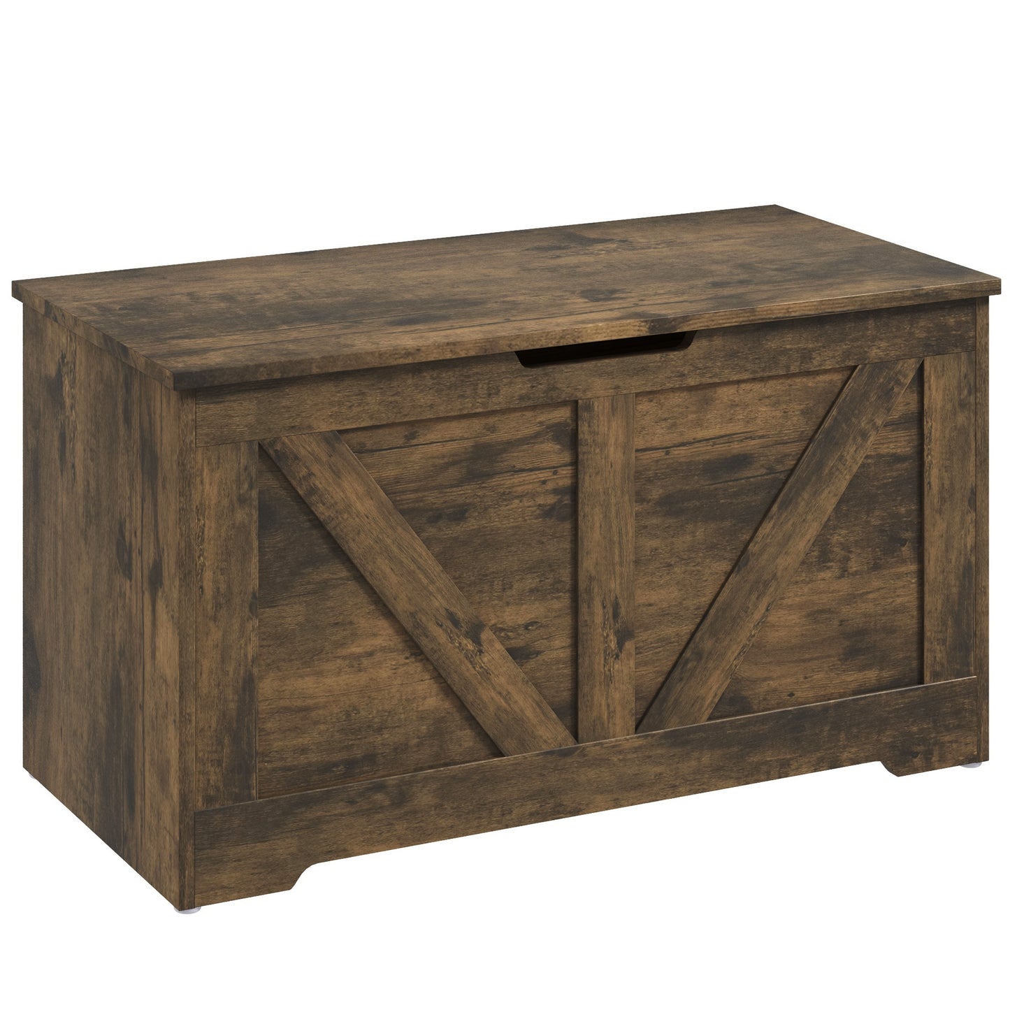 100L Home Storage Box, with Safety Hinge - Rustic Brown