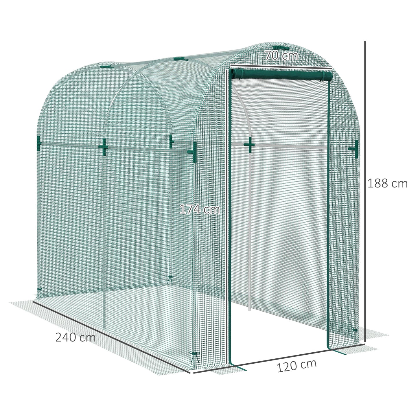 240 x 120cm Mini Polytunnel Greenhouse