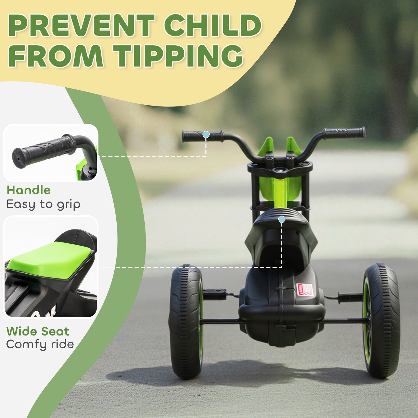 Kids Tricycle Baby Trike, Kids Trike with Pedal, 3 Wheel Toddler Balance Bike for Indoor Outdoor Use, Green