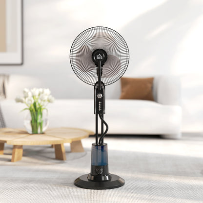 Pedestal Fan with Water Mist Spray, Spray Misting Fan with 70° Oscillation, Tilt Head, 3 Speeds, 3 Modes, Adjustable Mist