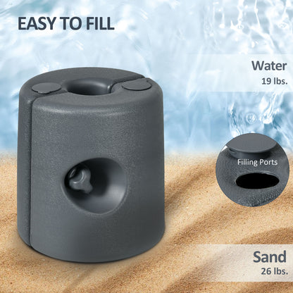 HDPE Tent Weights Set of 4, Canopy Weights, Fill with Water or Sand, 48KG