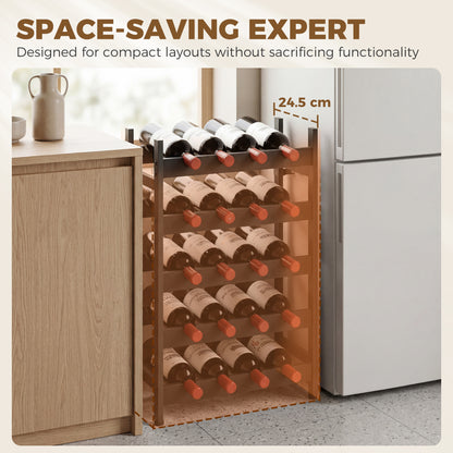 Wine Rack Freestanding Industrial Liquor Cabinet 5-Tier 20 Bottles Bar Stand with Adjustable Feet, Black