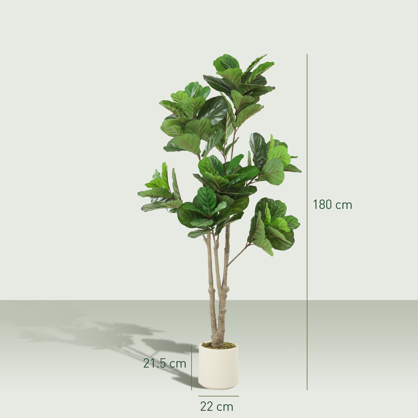 180cm Artificial Fiddle Leaf Fig Tree - Green