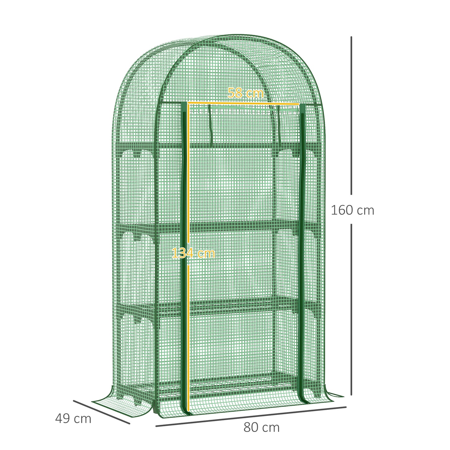 4 Tier Mini Greenhouse for Outdoor, Portable Gardening Plant Green House with Storage Shelf, Roll-Up Zipped Door