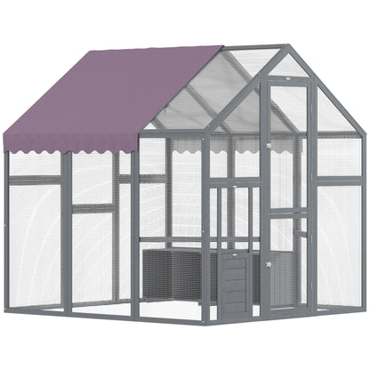 Large Walk In Chicken Run with Waterproof & Anti-UV Cover, for 6-8 Chickens, for Garden, Farm, 5.5' x 6' x 6'