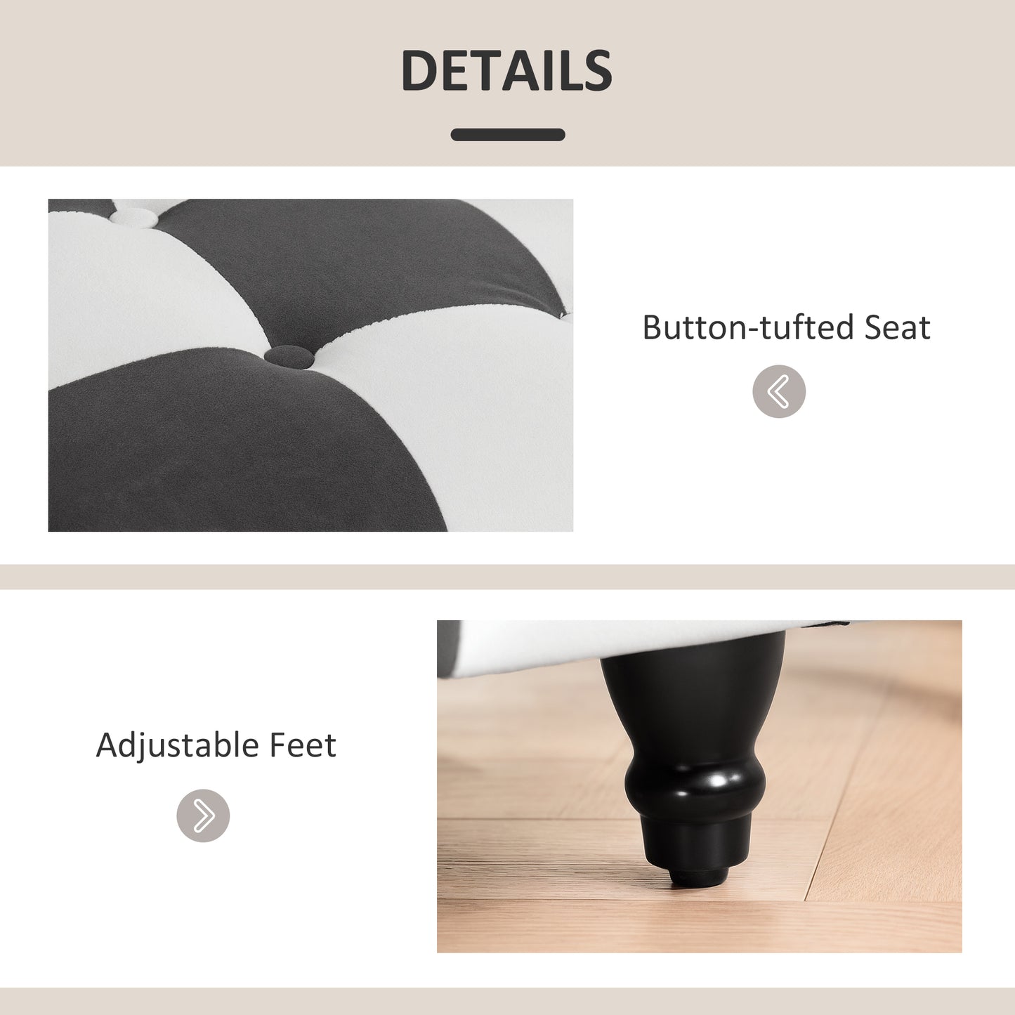 Storage Ottoman, Storage Bench with Wood Legs, Footstool, Footrest with Velvet Surface for Bedroom, Hallway, Living Room