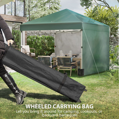 3 x 3 (M) Pop Up Gazebo, UPF 30+ with 2 Sidewalls, Leg Weight Bags and Wheeled Bag
