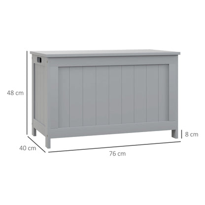 Storage Chest, Modern Storage Trunk with 2 Safety Hinges and Cut-out Handles, Wooden Toy Box for Living Room, Entryway