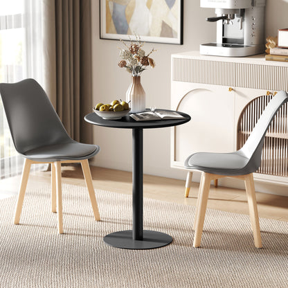 Dining Table, Round Kitchen Table with Steel Base for Living Room, Dining Room, 60 x 60 x 72cm, Black