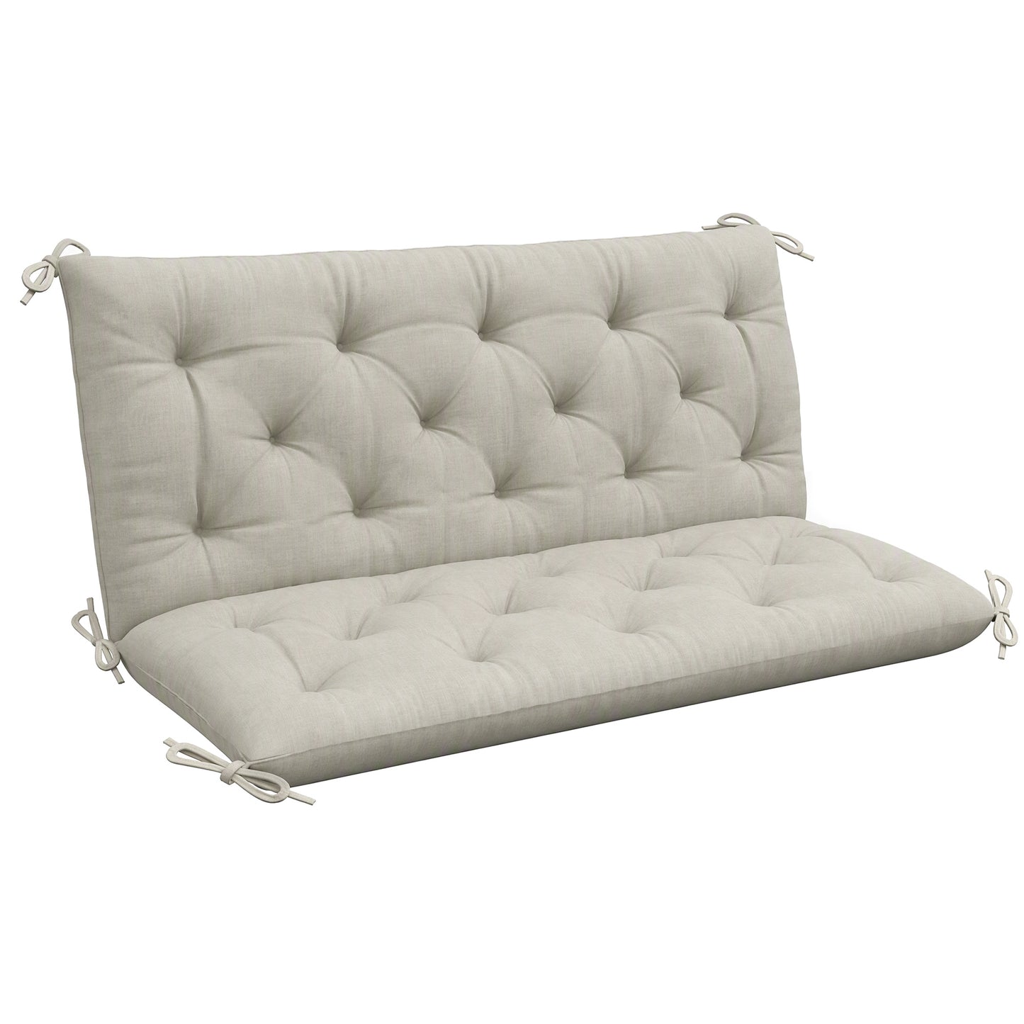 Garden Bench Cushion, 2 Seater Swing Chair Cushion, Seat Pad with Ties for Indoor and Outdoor Use, 110 x 120 cm