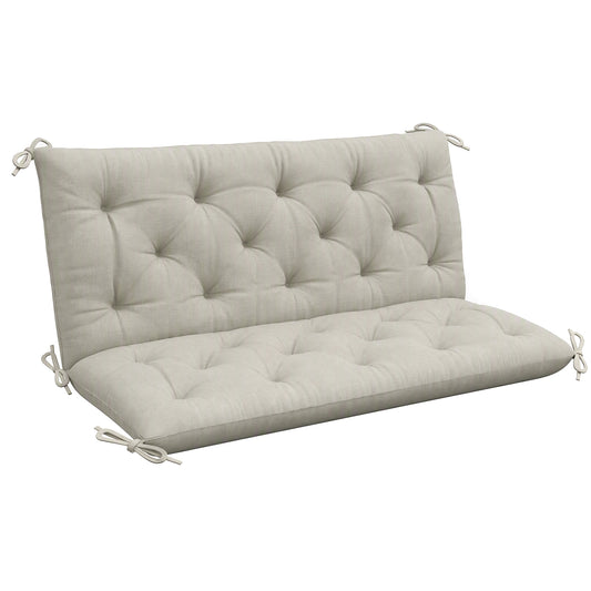 Garden Bench Cushion, 2 Seater Swing Chair Cushion, Seat Pad with Ties for Indoor and Outdoor Use, 110 x 120 cm