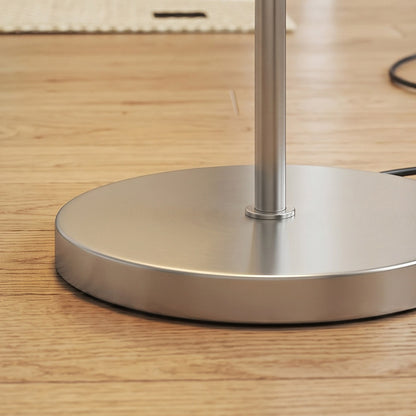 LED Floor Lamp, Modern Standing Lamp with 3 Colour Temperatures, Globe Glass Shades and Foot Switch, Silver Tone
