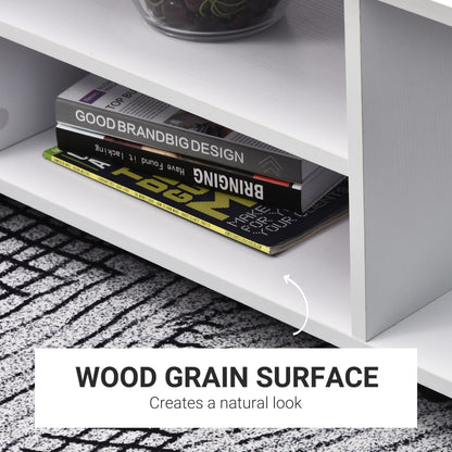 Modern TV Stand with Storage Shelves – White