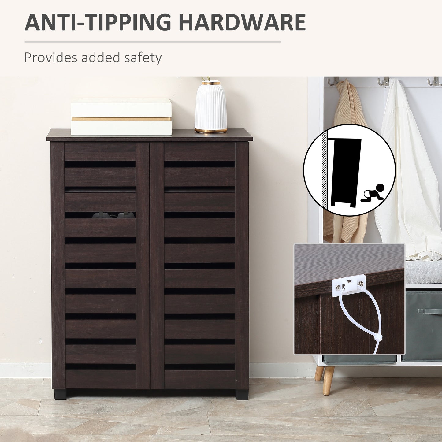 15 Shoe Storage Cabinet - Wood-Effect