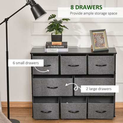 Chest of Drawers with 8 Foldable Drawers, 3-Tier Fabric Bedroom Dresser, Clothes Storage Unit for Bedroom Living Room