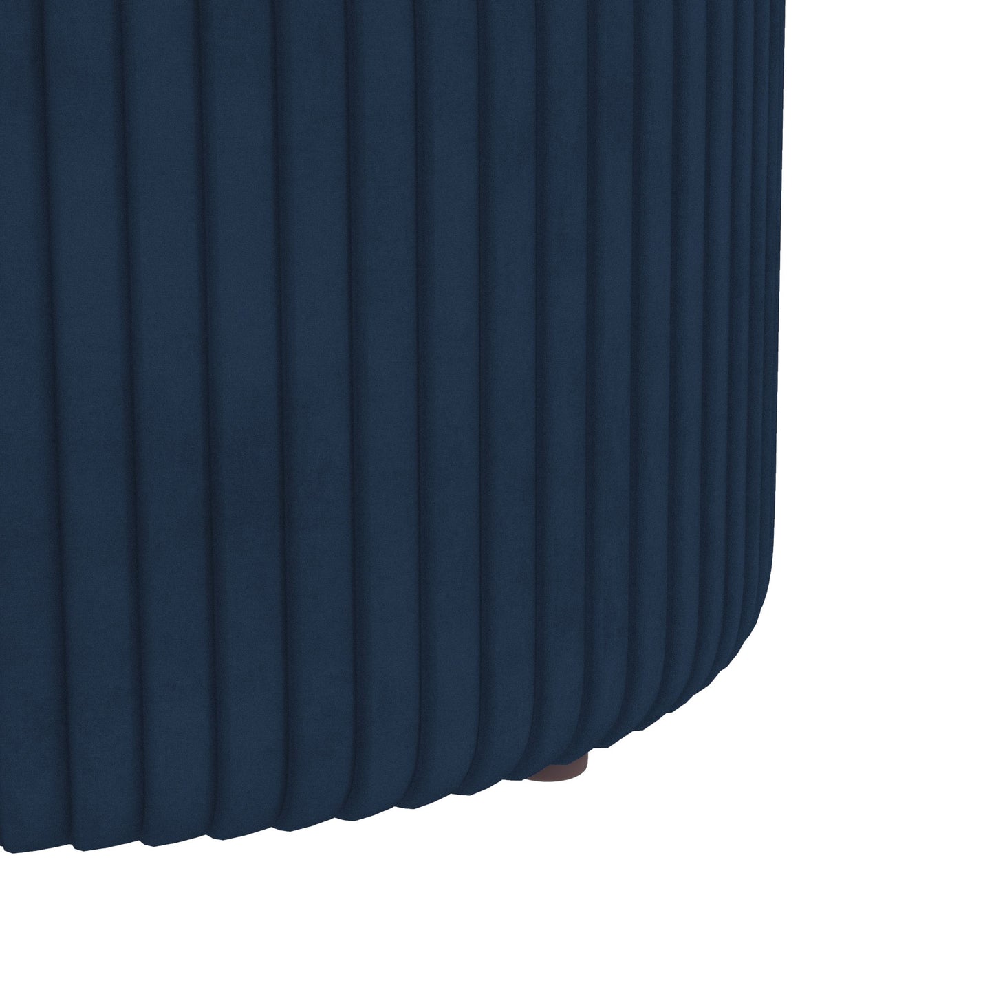 Velvet-Feel Storage Ottoman - Blue