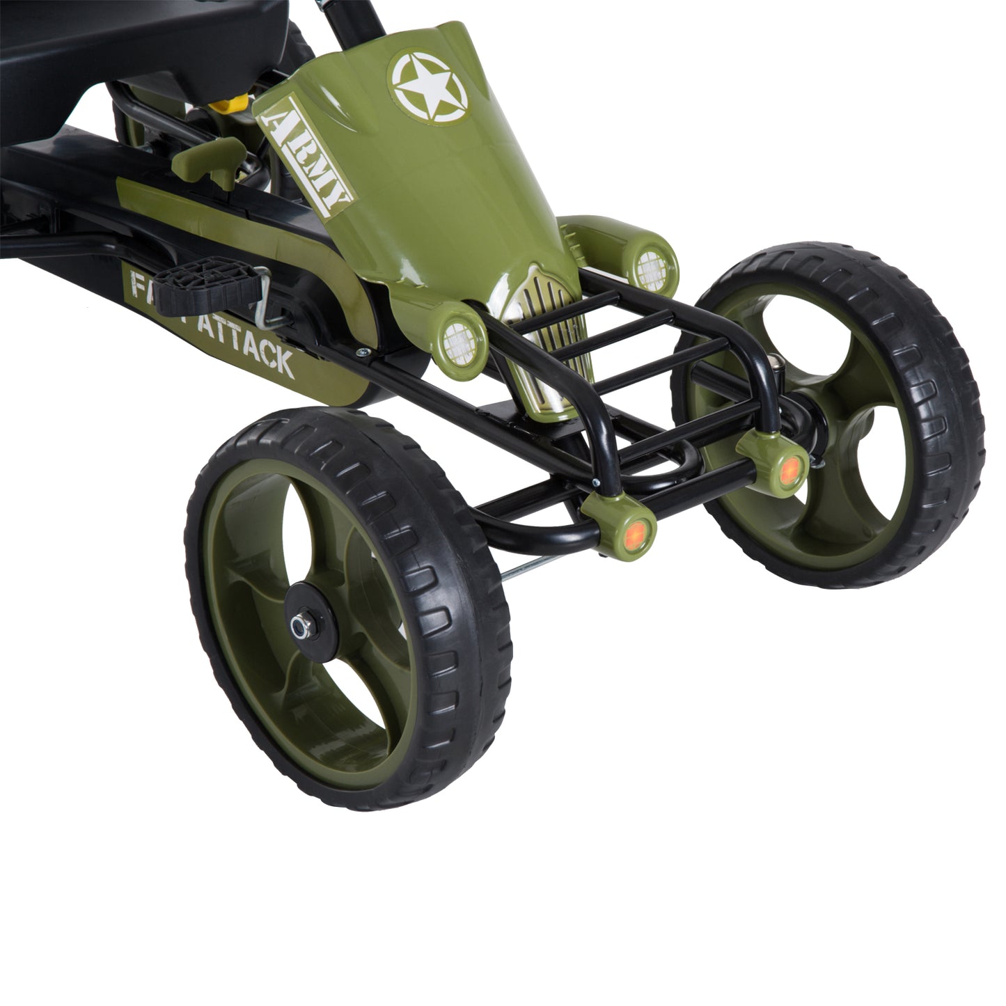 Pedal Go Kart, Kids Ride On Racer with EVA Tyres, Manual Clutch, Braking, Adjustable Seat for Age 3-6 Years, Green