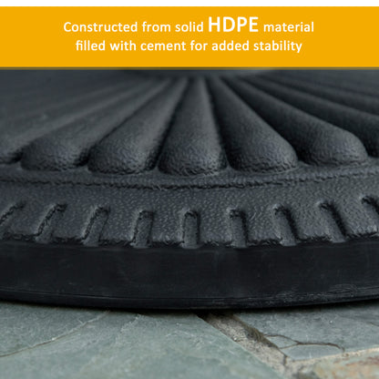 14kg Round Cement Parasol Base Umbrella Weight Stand Holder Fits Φ35mm,Φ38mm,Φ48mm Pole for Patio Outdoor Garden - Black