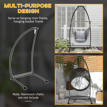 Hammock Chair Stand, C Shape Hanging Heavy Duty Metal Frame Hammock Stand for Hanging Hammock Air Porch Swing Chair