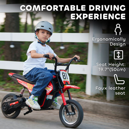 Kids Electric Motorbike 3 Gearboxes Speed Ride on Motorcycle with 41min Ranges - Red